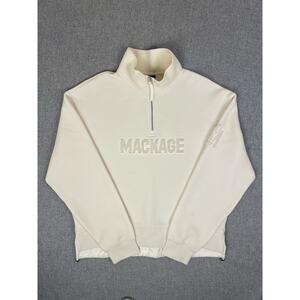 Mackage Brando Half-Zip Logo Embroidered Sweatshirt Size Large